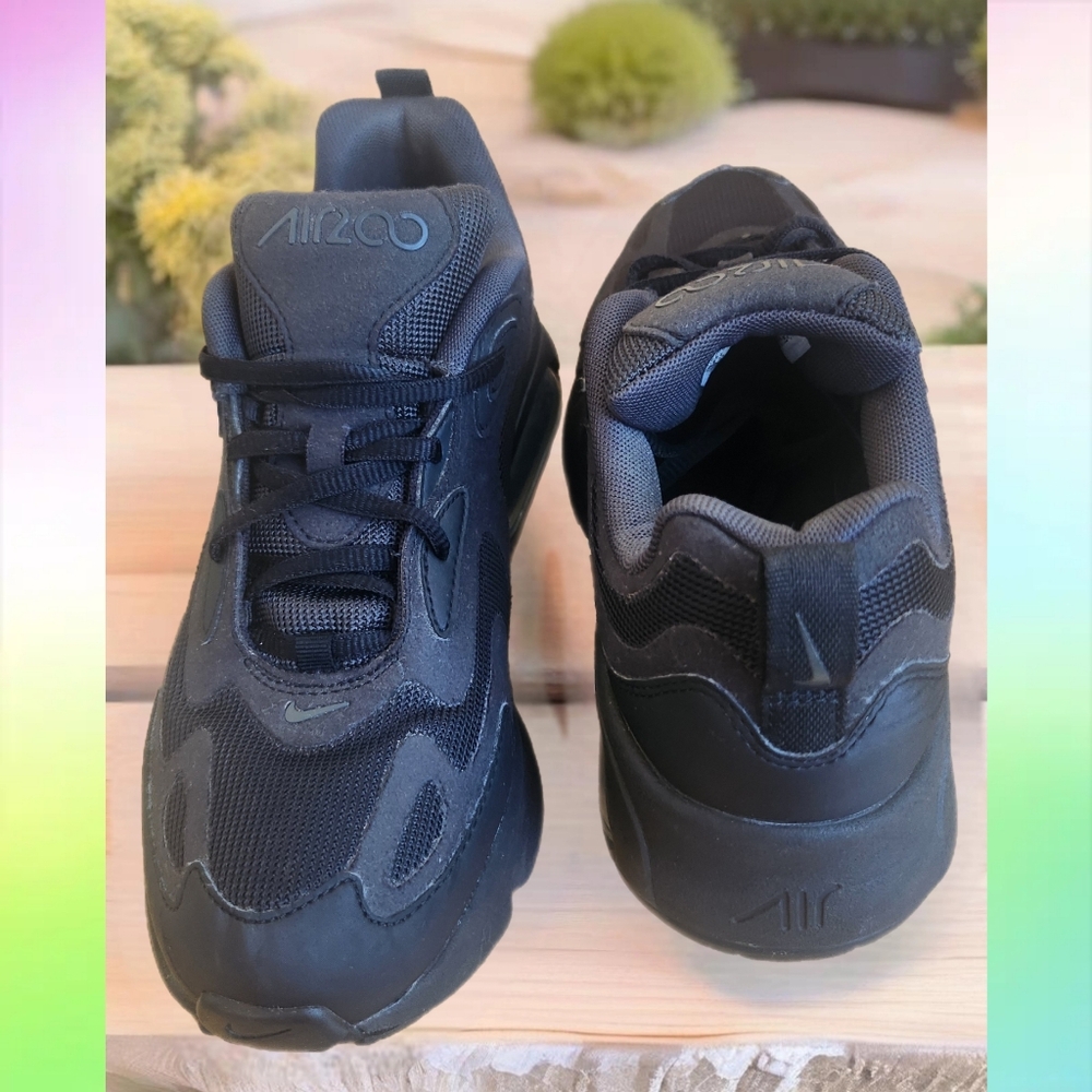 "HOST PICK" NIKE AIR MAX 200 TRIPLE BLACK YOUTH ATHLETIC SNEAKERS SIZE 6Y - Picture 4 of 9